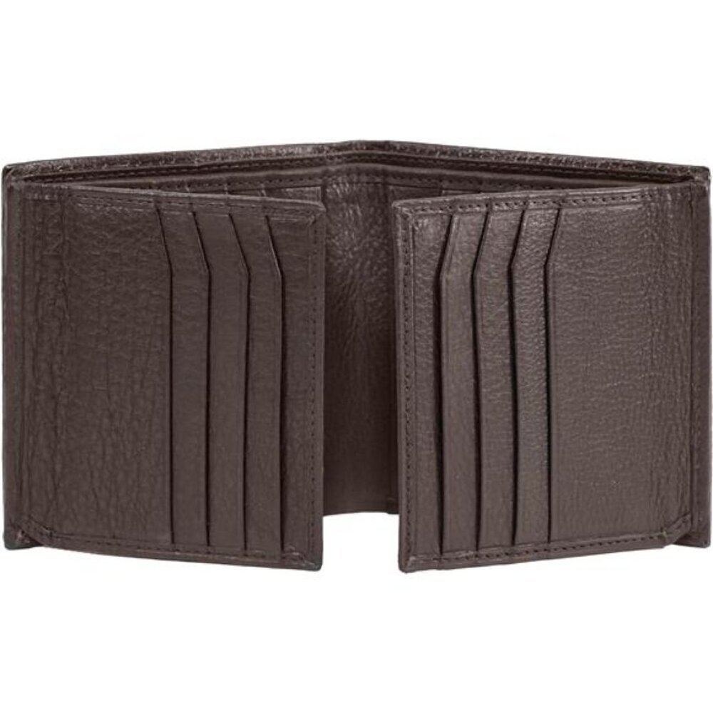 New Genuine Nappa Cow Leather Thick Dual Credit Card ID Flap Quad Fold Large